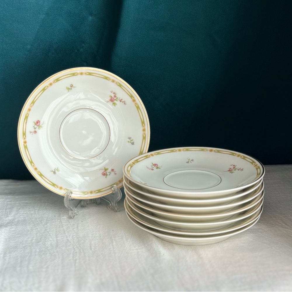 Theodore Haviland Limoges France Rose Saucers London Crookery Co. set of 8